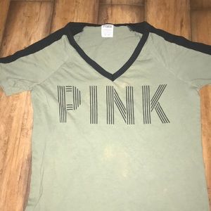 Army green PINK t shirt